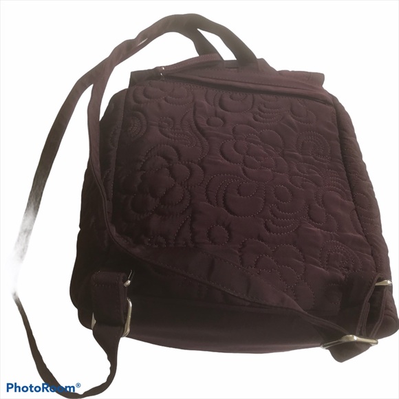 Vera Bradley Plum and Floral Quilted Backpack - Picture 3 of 15